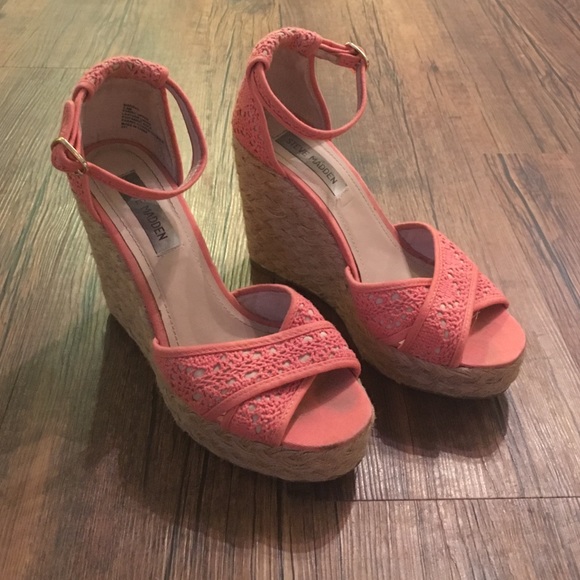 Coral Lacey Steve Madden Wedges