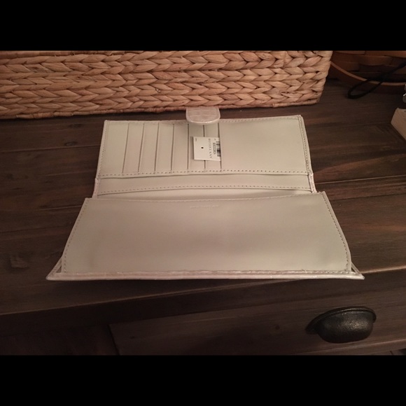 Ann Taylor metallic cream colored embossed wallet - Picture 3 of 3