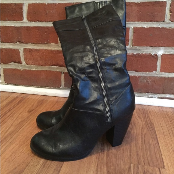 Black heeled boots