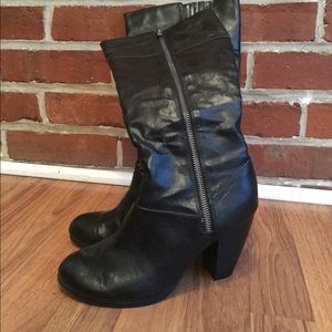 Black heeled boots