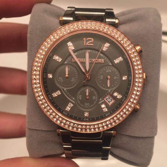Gun metal and rose gold Michael kors watch