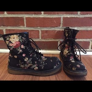 Floral combat boots
