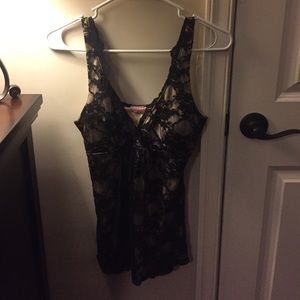 Sexy black and cream lace top