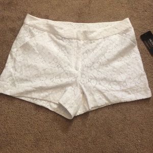 White laced shorts