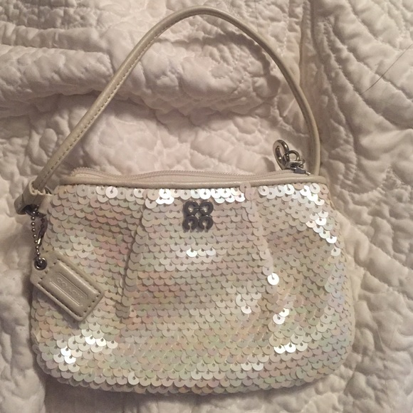 COACH sequined wristlet NEVER USED