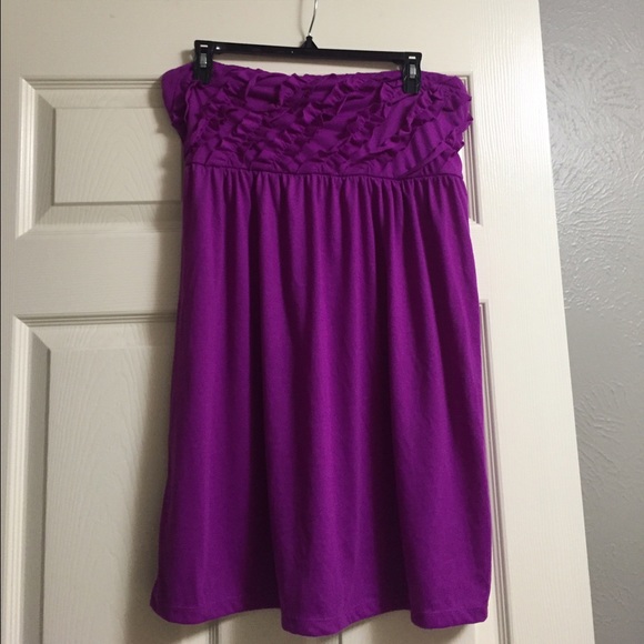 Neon Purple Strapless Dress
