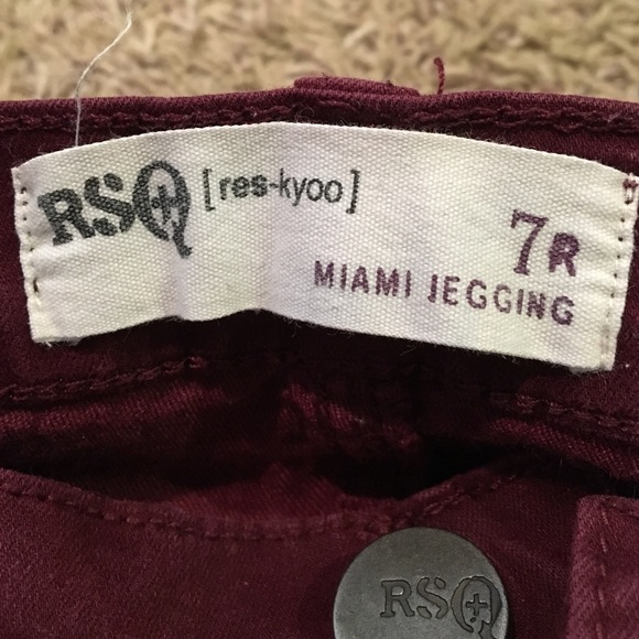 Maroon and Black jeggings - Picture 3 of 3