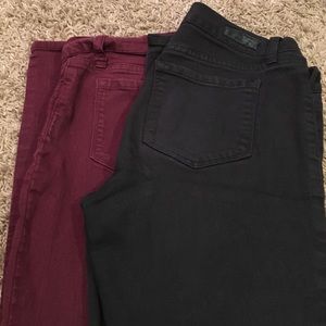 Maroon and Black jeggings