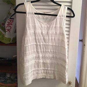 JCrew Textured White Tank Top