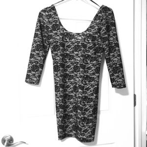 Nude Black Lace Dress