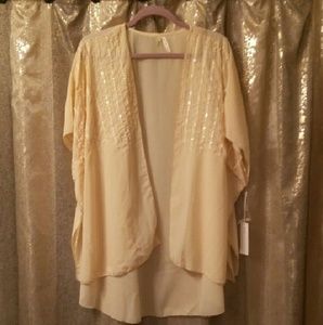 NWT light pink embellished kimono