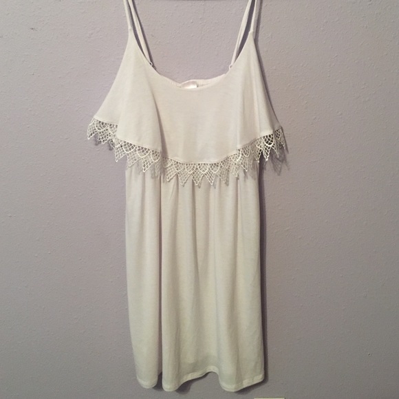 White swim suit cover up dress