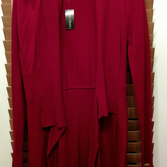 Red long style sweater