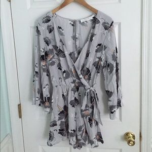 Astr Floral Surplice Romper