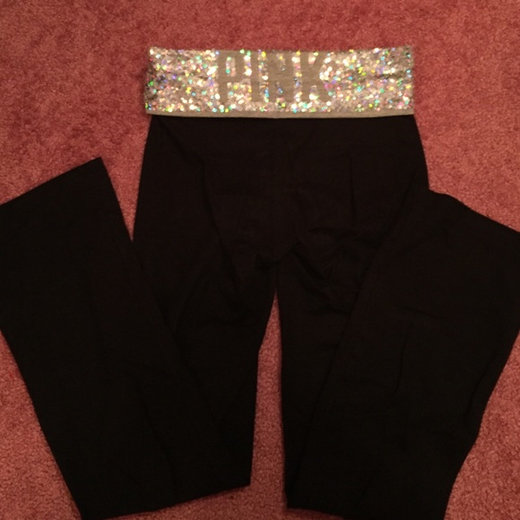 Victoria's Secret PINK sequin boot cut yogas