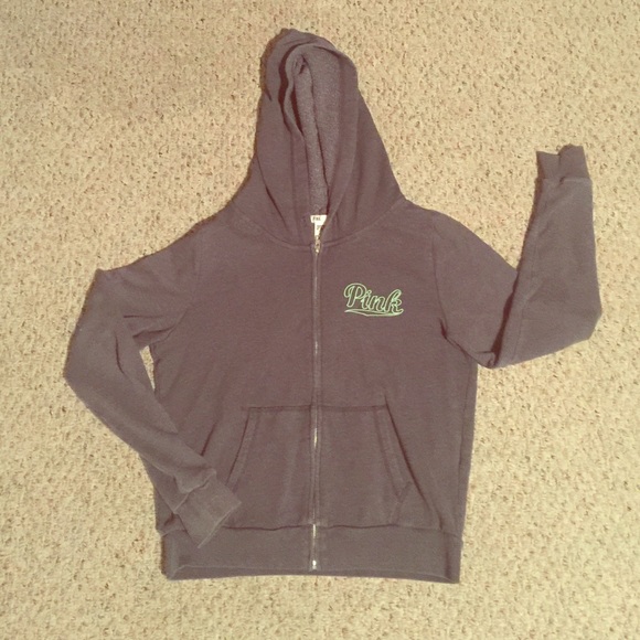 VICTORIA SECRET GRAY ZIP UP - Picture 1 of 1