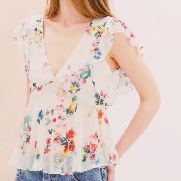 Zara festival sheer XS NWT blouse