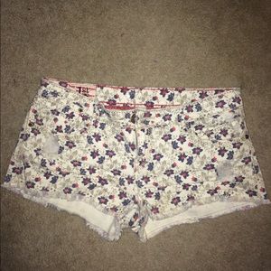 Denim floral shorts