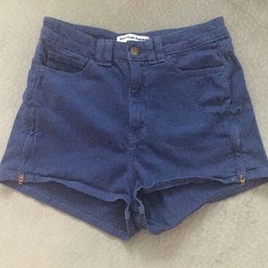American Apparel high waisted side zipper shorts