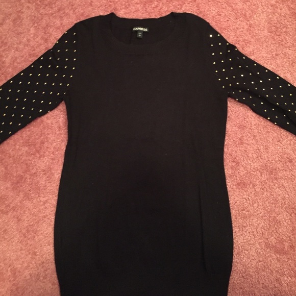 Express black and gold jeweled sweater