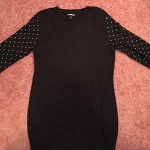 Express black and gold jeweled sweater