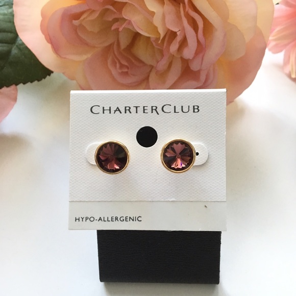 Crystal studs purple