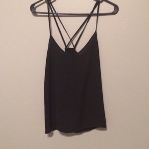 black cross back tank top