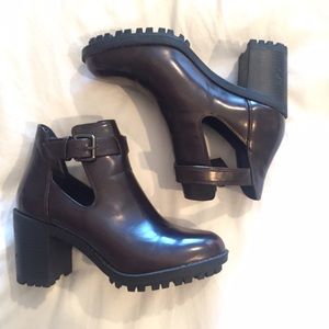 Zara Dark Burgundy Heeled Booties