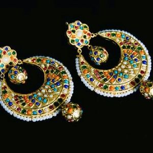 Multi stone earrings gold plated