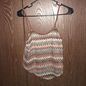 Western print crop top