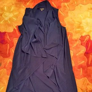 Long Flowy Navy Blue Vest