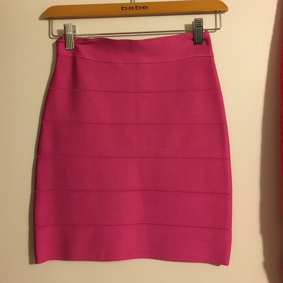 Hot fuchsia Bebe bandage skirt XS