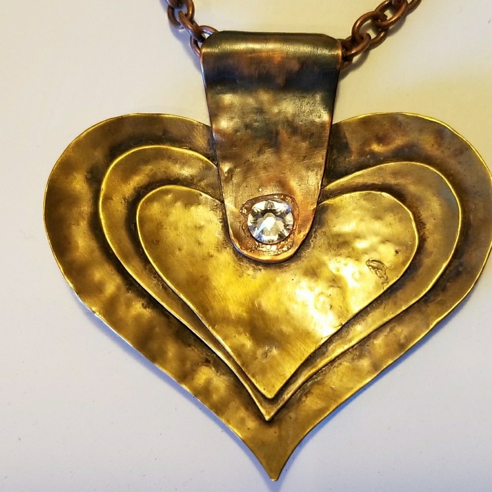 Gorgeous hand made brass and copper heart.