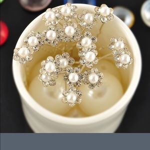 20Pcs Bridal Pearl Flower Crystal Hair Pins