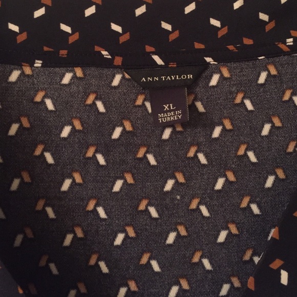 Ann Taylor cap sleeve tunic work shirt top navy - Picture 3 of 4