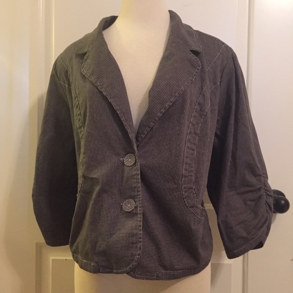 PLUS SIZE Black/Tan Checkered Jacket