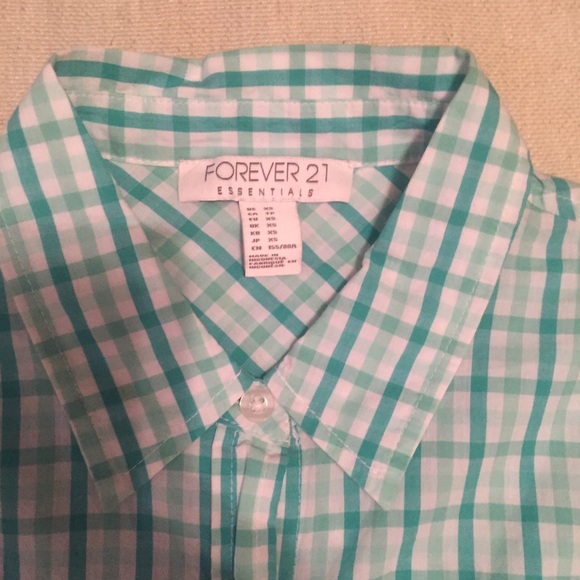 💚 Forever 21 green button down shirt size XS 💚 - Picture 3 of 7
