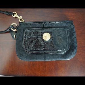 Coach Wristlet - Black, signature C print