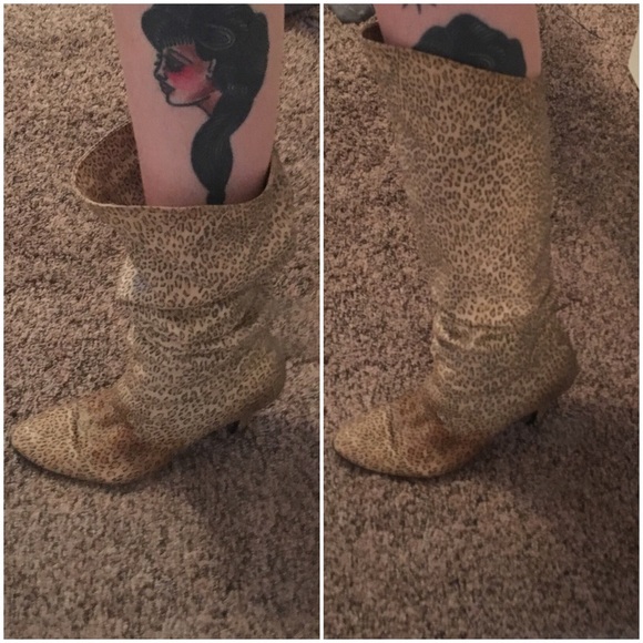 Vintage Leopard Print Heel'd Boots! - Picture 4 of 4
