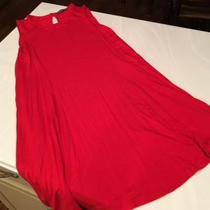 Bright red cotton swing dress