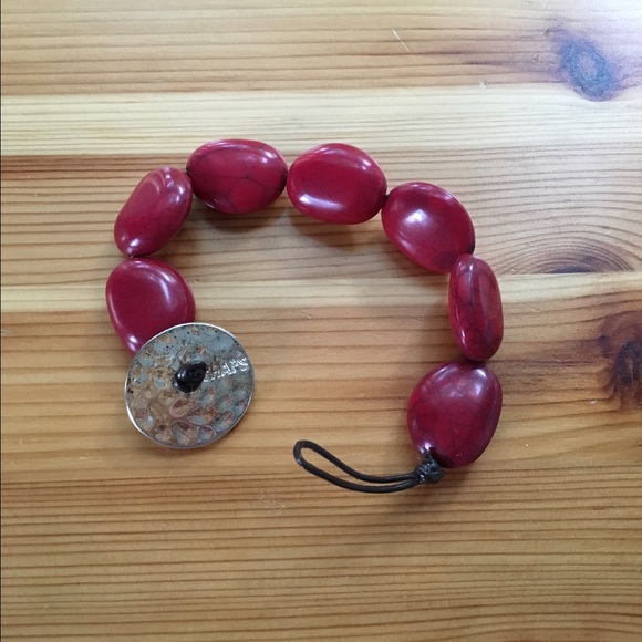 Red beaded toggle bracelet!