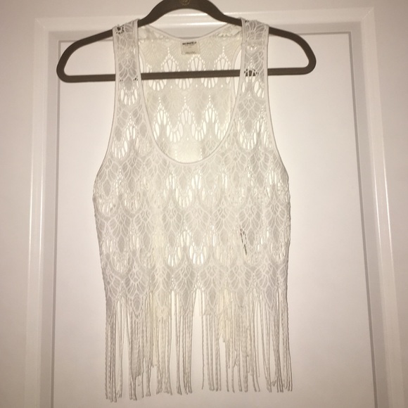 Free people white fringe shirt