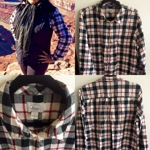 BASS & Co. Long Sleeve Blue & Black Flannel XL