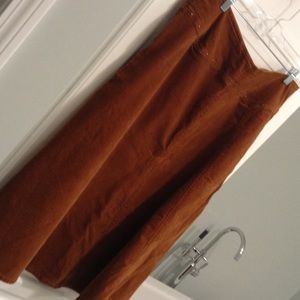 Rust Corduroy a-line long skirt