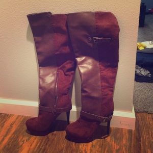Deep Red Above Knee Boot