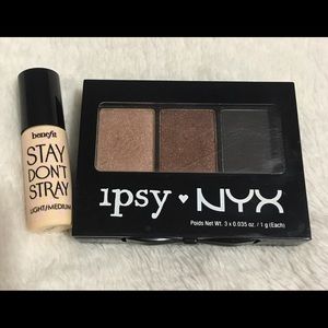 Eyeshadow palette from NYX and primer from Benefit
