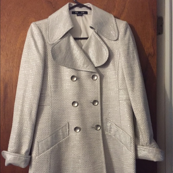 Ellen Tracy Peacoat, size 4, white. Never worn.