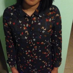 Fossil Butterfly Button Up