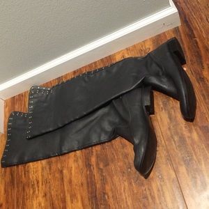 Black Knee High Boots