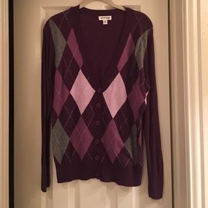 St. John's Bay cardigan sweater, plum color
